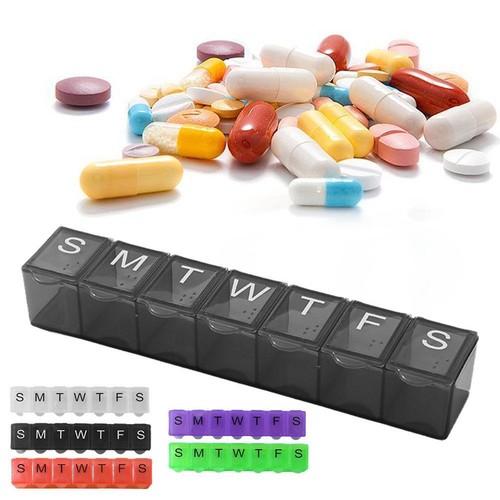 Weekly Pill Box Organizer 7 Day AMPM Organizer Case Medicine Removable Pill