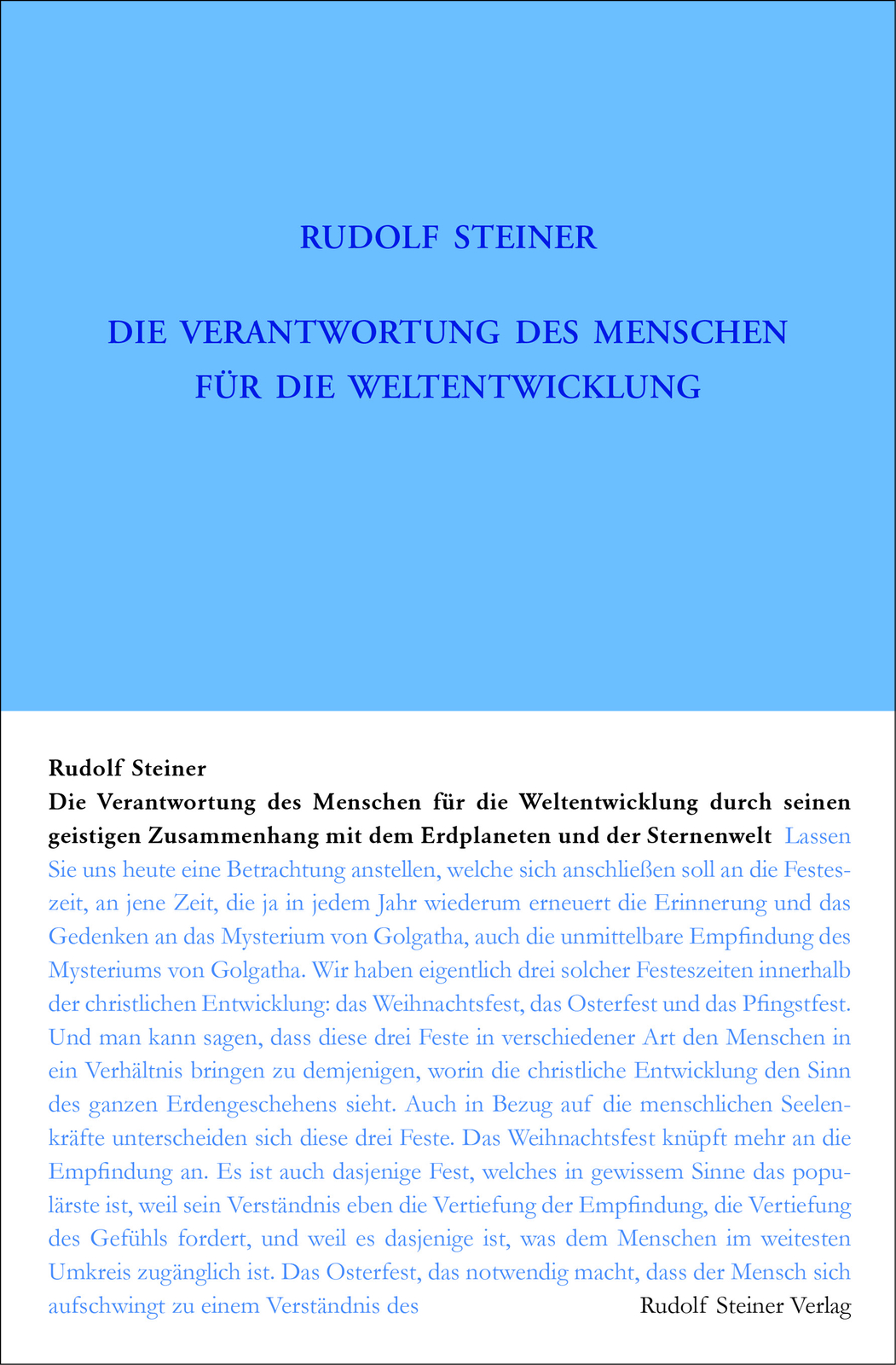 Thumbnail - Rudolf Steiner; Rudolf Steiner Nachlassverwaltung / Die Verantwortung
