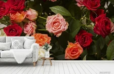 3D Color Roses Wallpaper Wall Mural Removable Self-adhesive Sticker711