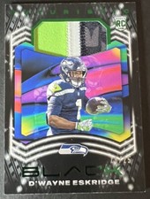 2021 Panini Black Futuristic Emerald D’Wayne Eskridge 16/25 RC Patch 3 Color