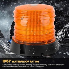 1pc 12v-24v Amber 60 Led Warning Safety Flashing Beacon Lights With Magnetic New