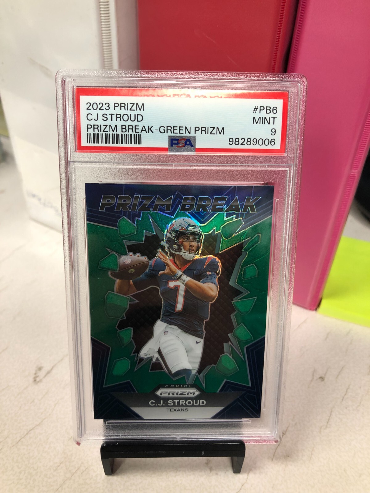 2023 Prizm Football Prizm Break Green CJ Stroud PSA 9 #98289006