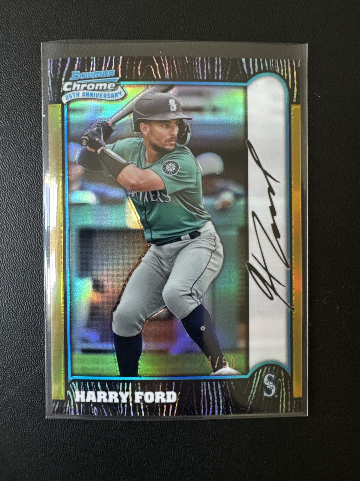 💥 HARRY FORD  2024 Bowman Chrome - SP 25th Anniversary Gold Refractor 24/50🔥