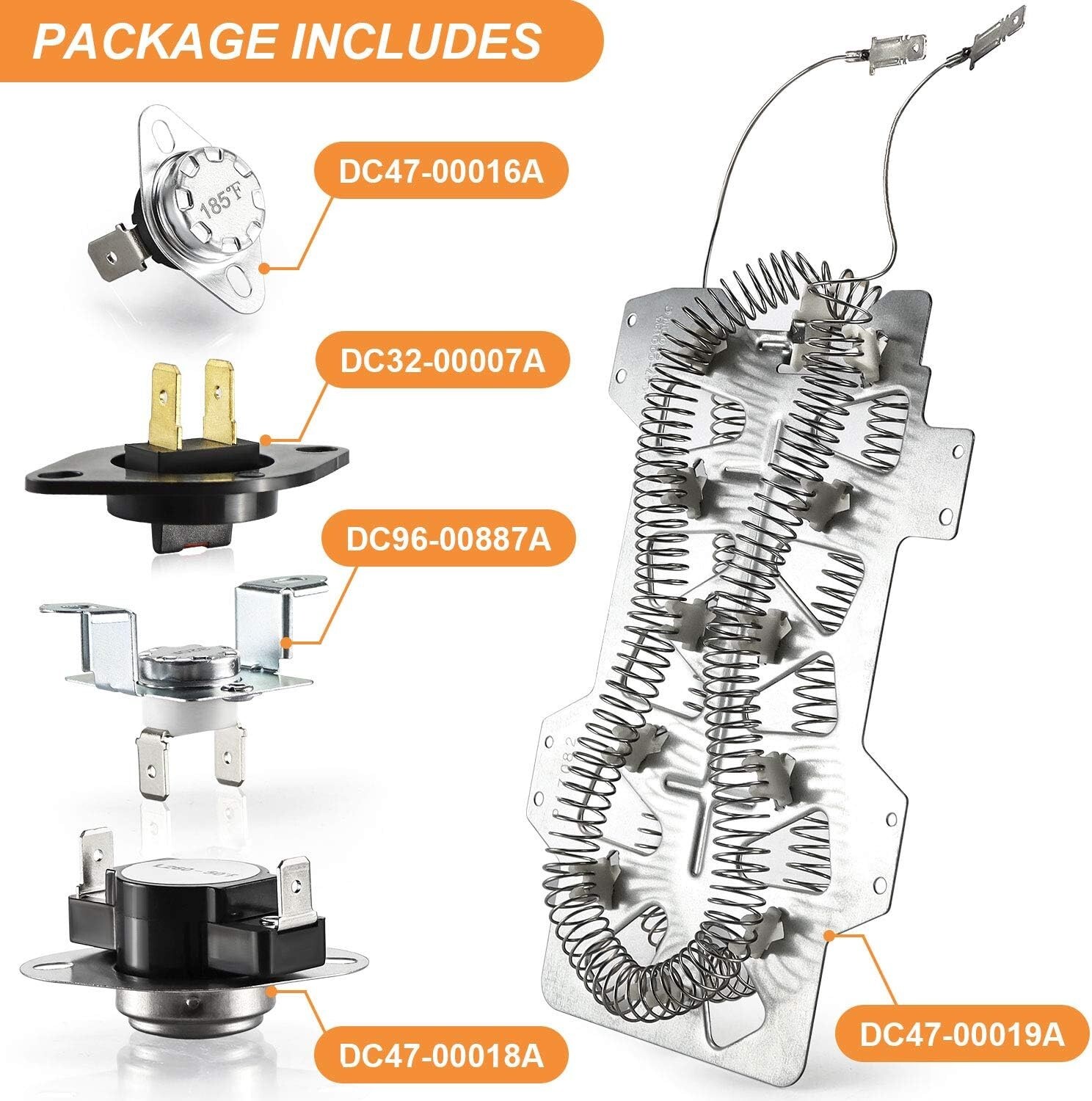 DC4700019A for Samsung Kenmore Maytag Amana Dryer Heating Element