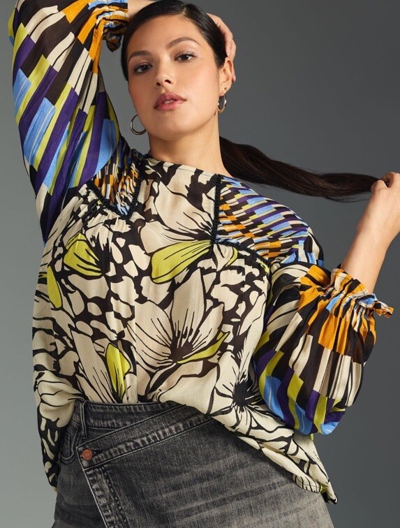 NWT $128 Bl^nk London x Anthropologie MIRANDA PEASANT 1X Floral