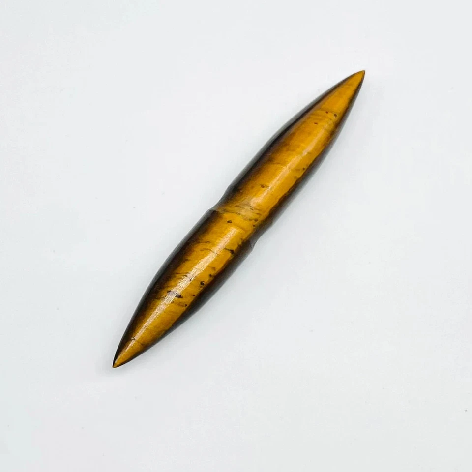 Piercing de tabique artesanal con piedras preciosas ojo de tigre muesca redonda colmillo tamaño 12 g-12 mm Foto 3 de 4