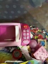 Just Like Home Microwave Sounds Lights Pink White Toys R Us Cooking Play Kitchen