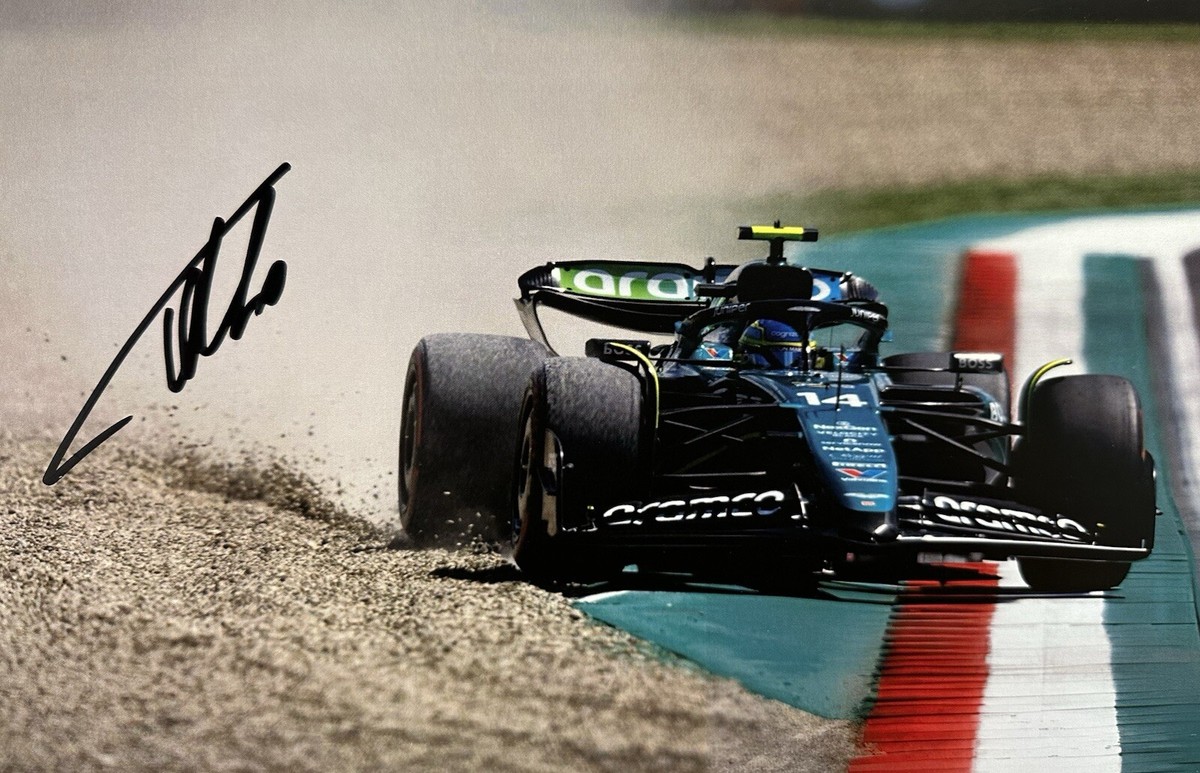 Fernando Alonso Signed Autograph Photo 30x21 Aston Martin F1