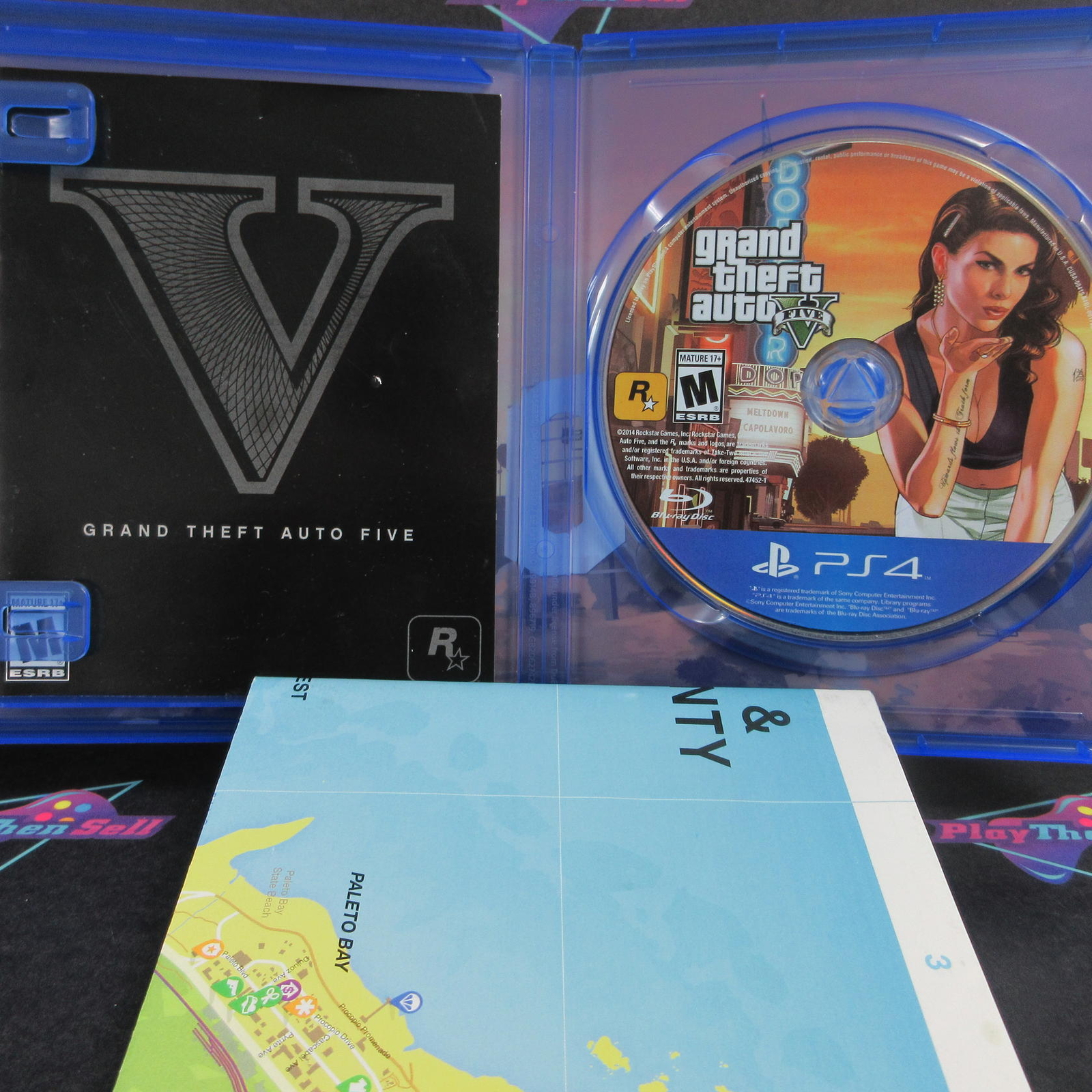 NOT FOR RESALE Grand Theft Auto V (5) Playstation 4 PS4 CIB Clean Disc w/  Map