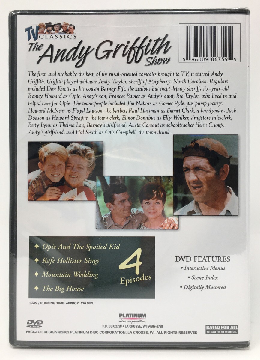 The Andy Griffith Show DVD Video-TV Classics-4 Episodes