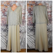 Chadwicks Plus Size 16W Sequined Slimming Style Cocktail Gown L/S Vintage