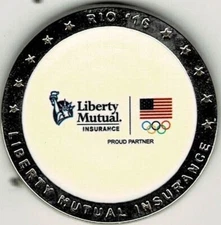 Rare 2016 Rio Liberty Mutual Silver Border USA Olympic NOC Prototype Sponsor Pin