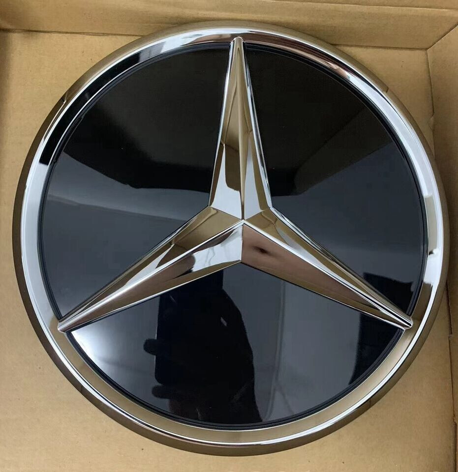 Logo de calandre Mercedes W205 W246 haut de gamme noir chrome