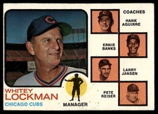 1973 Topps Whitey Lockman Solid Orange Backgrounds #81a Chicago Cubs MGR Card