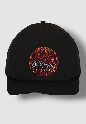 $526 Versace Men Black Men Studded Medusa Baseball Cap Hat Size IT