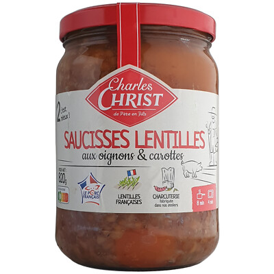 Charles Christ Linsen mit Würstchen 820g Glas