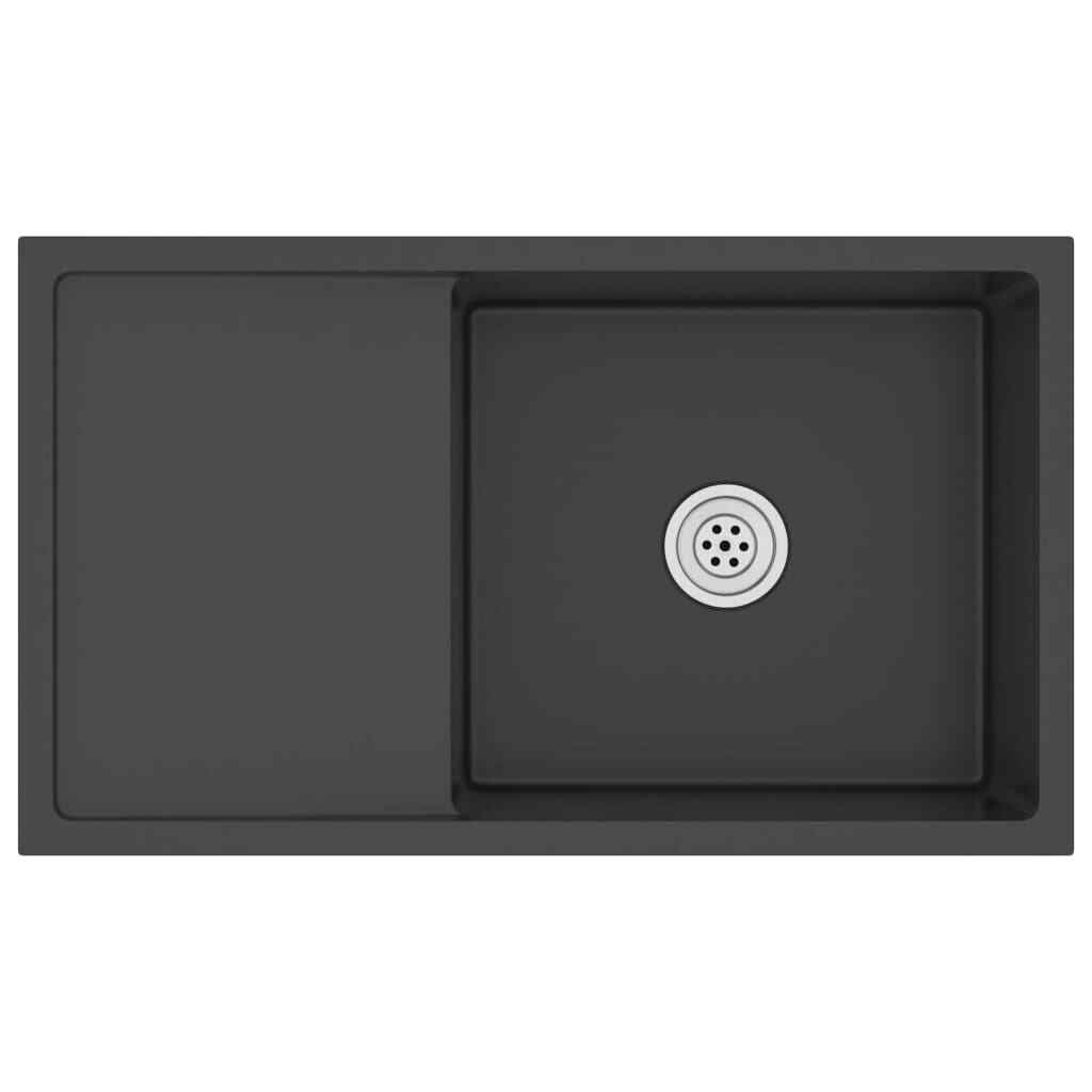 Handmade Kitchen Sink Black Stainless Steel vidaXL | eBay