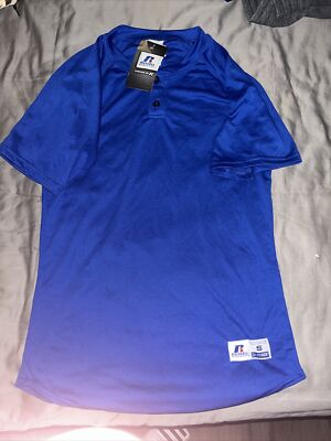 Men  Russel Athletic Baseball Jersey Dri-Power Small NWT  BLUE FA317