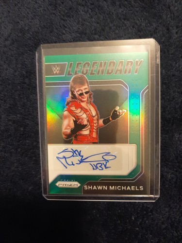 Shawn Michaels [Green Prizm] #LS-SMC 2022 Panini Prizm WWE Legendary Signatures card