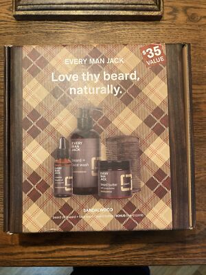 EVERY MAN JACK Love thy beard, naturally. 4 Pc Kit Sandalwood $35 New/Open Box
