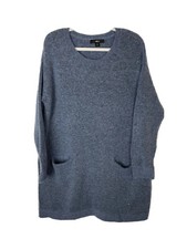 Ellos 14/16 Blue Mohair Blend Oversized Long Sleeve Sweater Dress With Pockets!