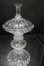 Large Crystal Covered Pedestal Candy Dish