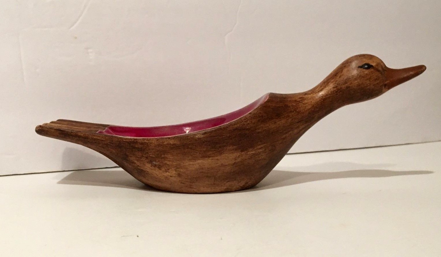 ANTIQUE HOLLAND MOLD CERAMIC DUCK ASHTRAY WOODGRAIN DECORATIVE