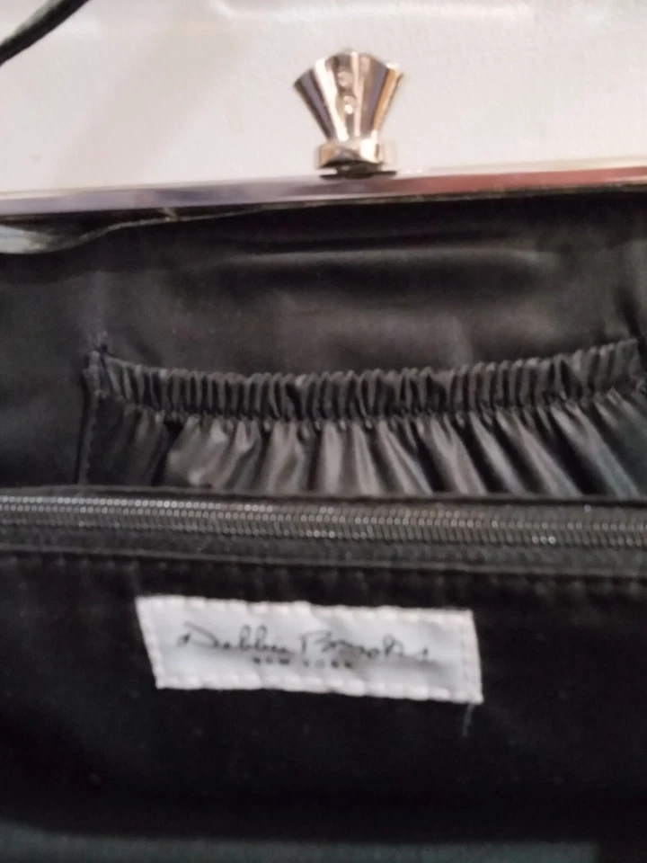 Bolso sin asas Debbie Brooks cristales de Swarovski carcasa dura amarillo negro flores firmado  Foto 2 de 4