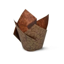 Brown Gold Leafs Medium Size Tulip Baking Cups Cupcake Liners Muffin Liners G...
