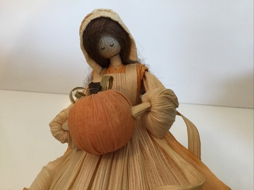 Muñeca de colección Nan's Corn Husk otoño naranja calabaza Halloween cosecha 7" 1985 con etiqueta - Imagen 2 de 9