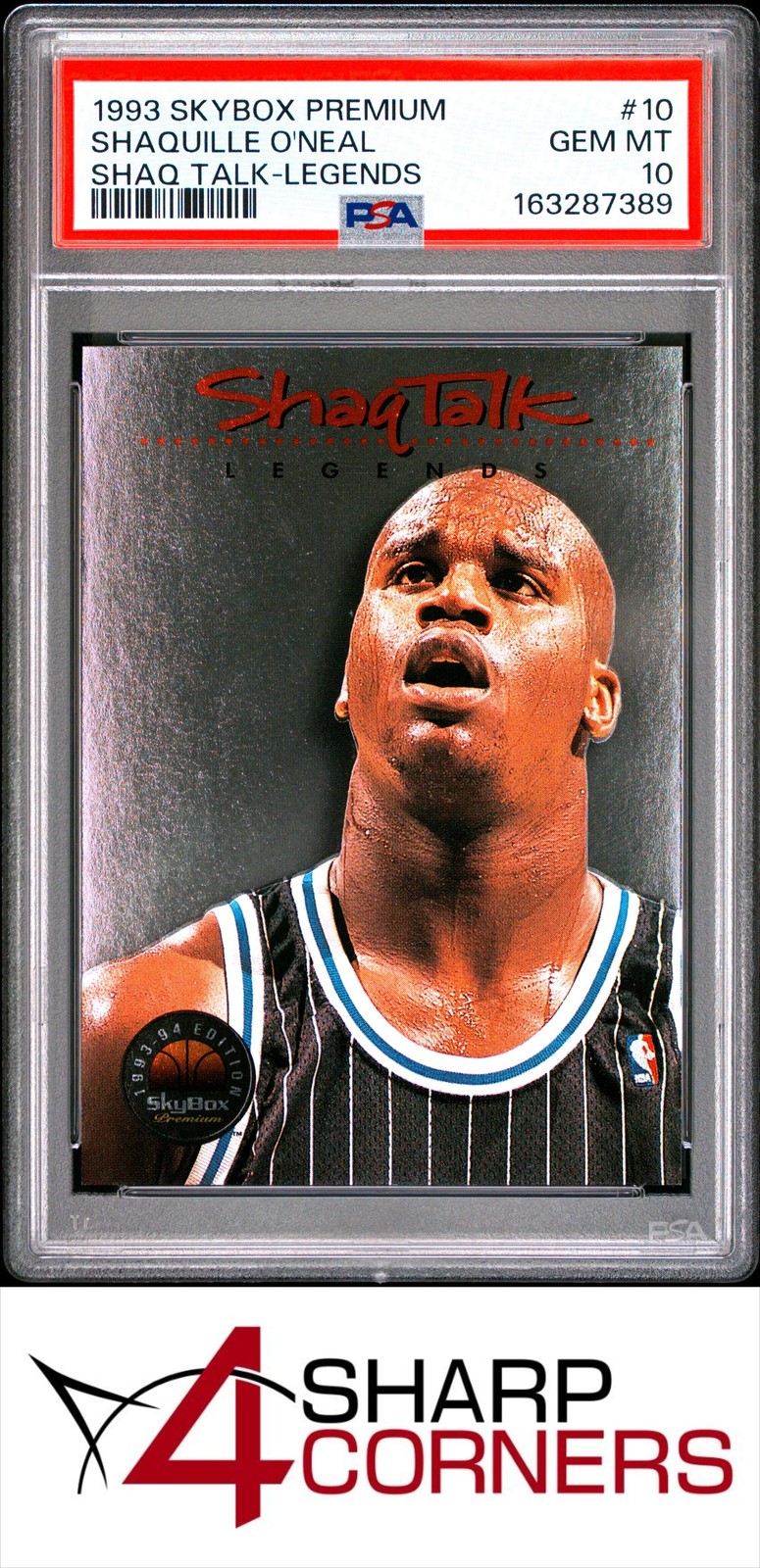 1993 SKYBOX PREMIUM SHAQ O'NEAL TALK #10 SHAQUILLE O'NEAL HOF LEGENDS PSA 10