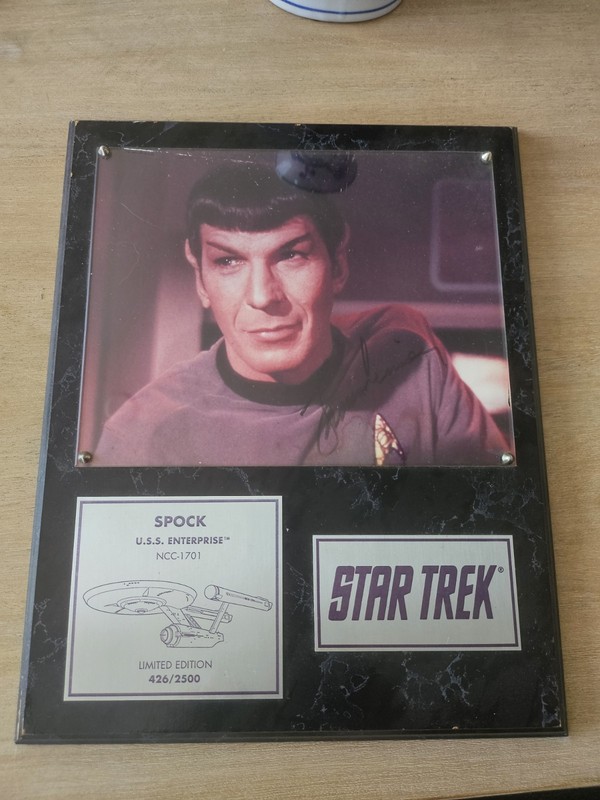 Star Trek Limited Edition Plaque Signed By Leonard Nimoy 426/2500 Authenticated