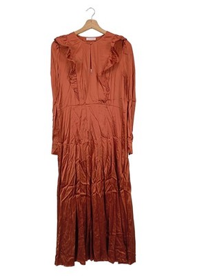 CUSTOMMADE Maxikleid Damen Kleid Gr. DE 36 rostrot Elegant