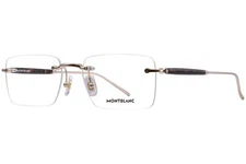 Mont Blanc MB0411O 002 Eyeglasses Men's Gold Rimless Rectangle Shape 55mm