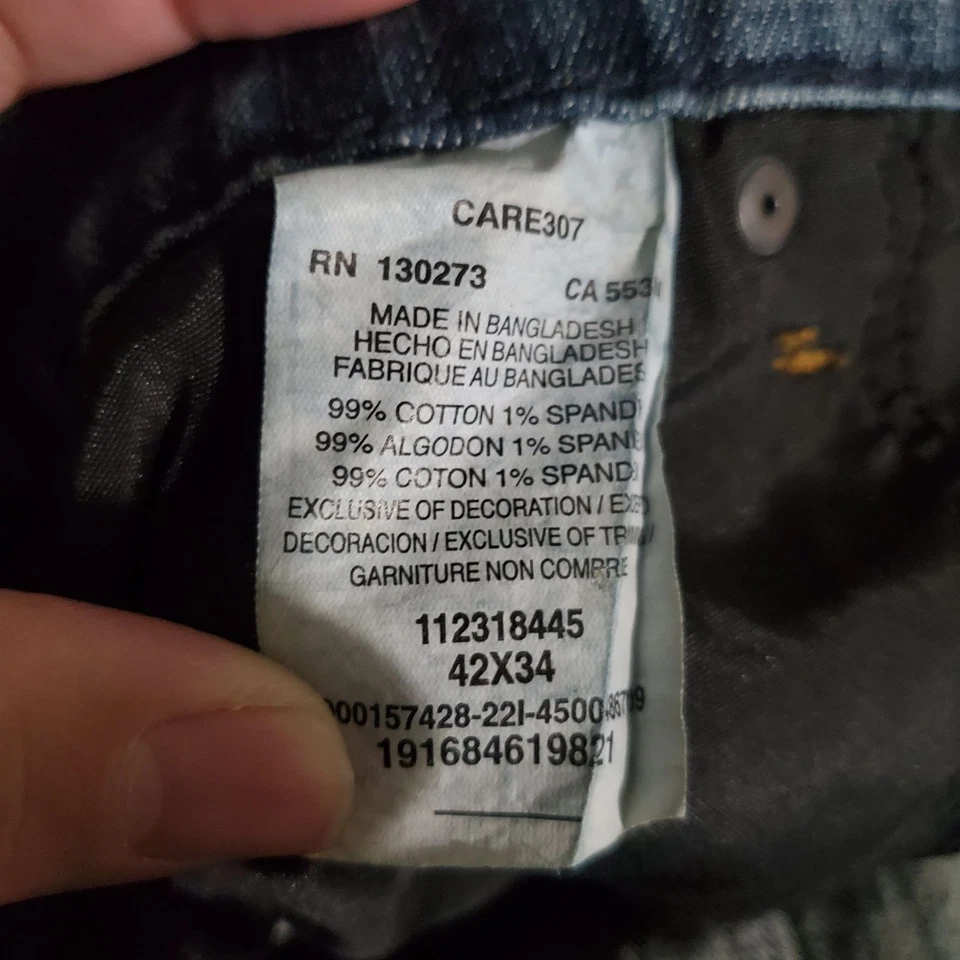 Wrangler Jeans Mens Size 42X34 Blue Slim Straight Retro Stretch Denim - Image 4 of 4