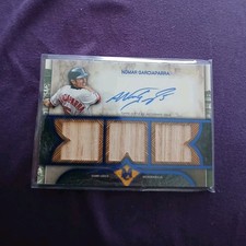 Topps 2025 Museum Nomar Garciaparra Triple Relic Auto SPTRA-NG Red Sox