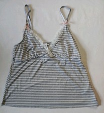 Marilyn Monroe Camisole Black White Striped Spaghetti Strap Lace Bow Size Large