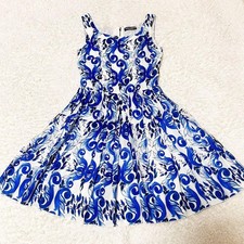 Dolce & Gabbana Dress Size 40 Majolica Print Cotton Blue Tag Attached
