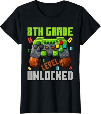 First Day Grade 8th Funny Design Gamer Funny Day Ladies' Crewneck T-Shirt