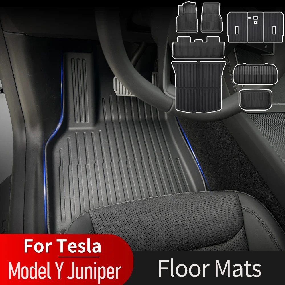 TPE Floor Mats For Tesla Model Y Juniper 2025 2026 Waterproof Non-slip