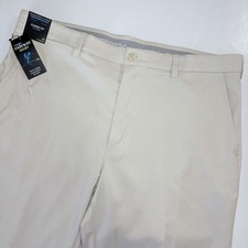 Roundtree Yorke Performance Fairway Golf Shorts 40 Khaki 9 Inseam Classic Fit