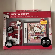 Hello Kitty Party (Nintendo DS, RHTF) w/Reversible Soft Case & Stylus, New