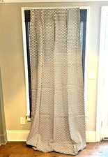 NEW Custom Drapery Curtain Each Panel 28" x 96" 100% Linen Color Brown and Cream