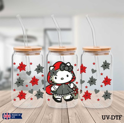 Kitty UV DTF Aufkleber - 16oz Libbey Dose Glasfolie yd8