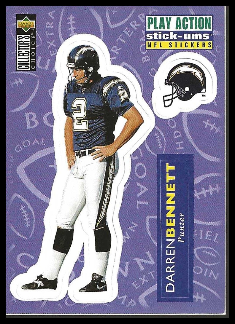 1996 Collector's Choice Update #S2 Darren Bennett Play Action Stick-Ums