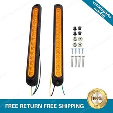 Rear Turn Tail Signal Strip Yellow Amber 15LED For Truck DRL Light Brake Bar