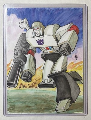 2024 Dynamite Transformers 40th MEGATRON 5x7 Sketch BOB BUDIANSKY GOLD INK AUTO