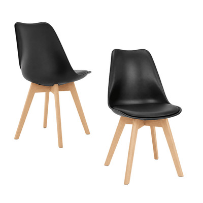 Dining Chairs Set of 4 PU Leather, Modern Kitchen Table Chairs with Wooden