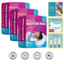 Overnight Diaper Booster Pads N-3, 96 Count - Hypoallergenic  Water-Resistant