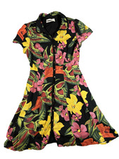 Urban Outfitters Black Floral Button Romantic Croquet Mini Dress Size XS